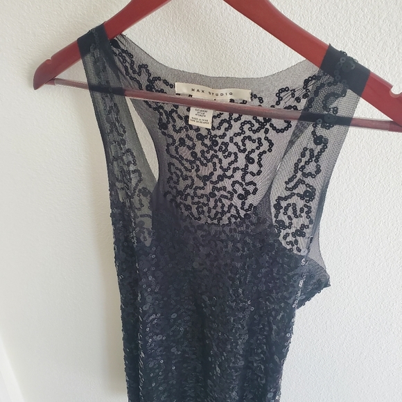 Unique sheer sequined max studio tank top - Picture 1 of 3